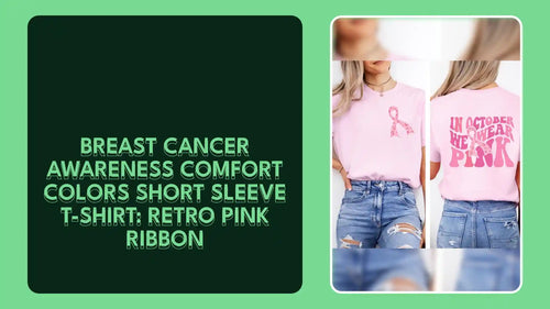 Breast Cancer Awareness Comfort Colors Short Sleeve T-shirt: Retro Pink Ribbon by@Outfy